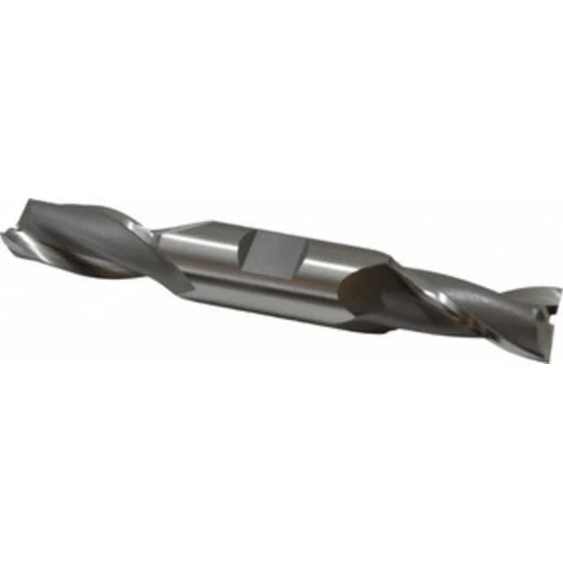 OSG 21/32, 1-5/16 LOC, 3/4 Shank Diam, 5 OAL, 2 Flute, Cobalt Square End Mill Double End, Uncoated, Spiral Flute, 30 ...